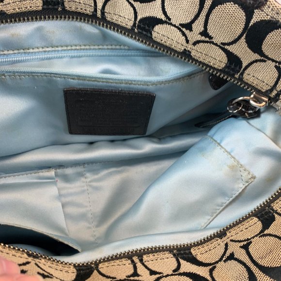 Coach shoulder hobo bag brown black canvas leather - Picture 5 of 11